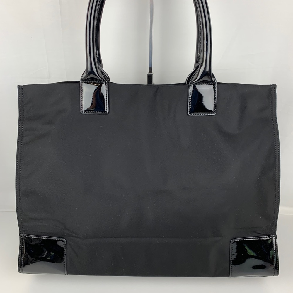 New Tory Burch Ella Black Expandable Nylon Tote - Picture 6 of 8